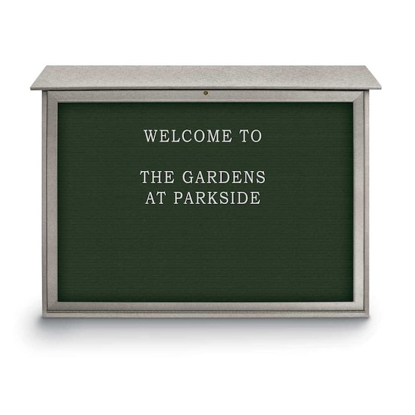 Indoor Enclosed Combo Board, 42"x32", Satin Frame/Black & Black